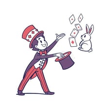 A person appearing captivated by a charming magician.