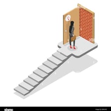 An obstacle blocking a person's path