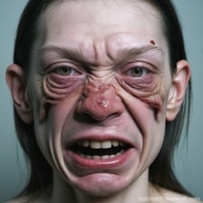 A dramatic portrait intended to illustrate extreme unattractiveness