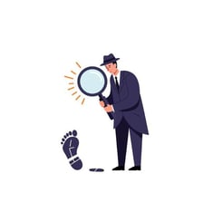 A private investigator examining clues during an investigation
