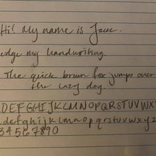 A handwritten note with untidy, loosely formed letters.