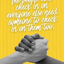 One person offering supportive encouragement to a teammate.