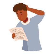 An illustration of a highly intelligent student solving a difficult puzzle.