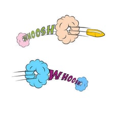 Wind rushing past an object to suggest a whooshing sound.