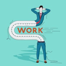An office worker appearing to avoid assigned work while offering an excuse