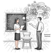A person responding evasively during a conversation