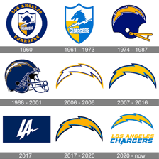 Los Angeles Chargers football players in team uniforms