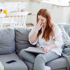 A person showing relief after a stressful situation has ended