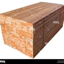 Stacks of dimensional lumber at a lumberyard