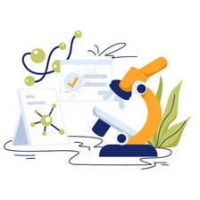 A person carefully examining detailed information through analytical tools.