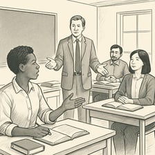 A classroom scene representing formal education