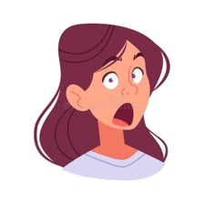 A person reacting with surprise to an unexpected event