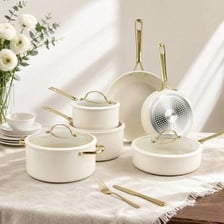 A collection of cooking pots and pans.