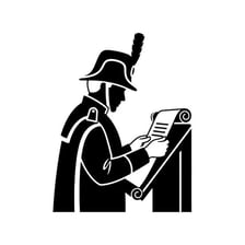 A town crier publicly announcing a proclamation.