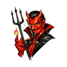 Illustration of a devilish figure representing extreme evil