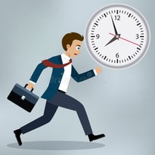 A person hurrying away from a scene.