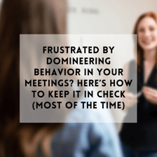 A person visibly intimidating someone during a conversation.
