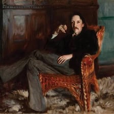 Portrait of Scottish author Robert Louis Stevenson.