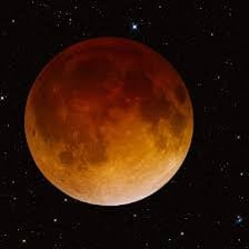 A reddish Moon visible during a lunar eclipse