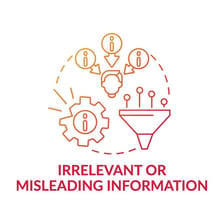 An illustration showing information marked as irrelevant.