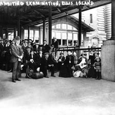 The historic Ellis Island immigration station in New York Harbor