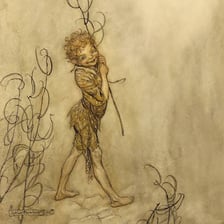 An illustration of Puck, the fairy character from A Midsummer Night’s Dream.