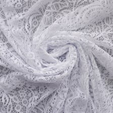 Close-up of fine lace fabric showing a delicate texture.