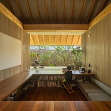 A minimally furnished room illustrating spareness