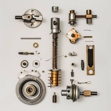 A machine separated into its component parts