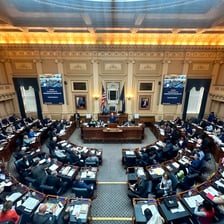 Lawmakers gathered for a political caucus meeting