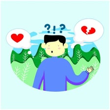 A person considering two opposing choices.