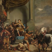 Illustration of an ancient Roman magistrate in formal attire