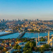 Istanbul skyline along the Bosporus, connecting the European and Asian sides of the city