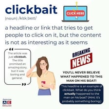 An exaggerated online headline presented as clickbait