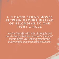 A person comfortably included in a small social group