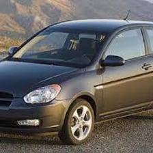 A Hyundai Accent subcompact car.