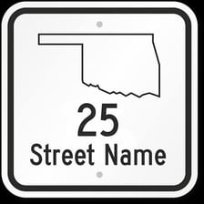 A sign identifying the U.S. state of Oklahoma.
