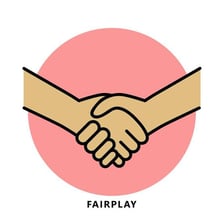 Athletes shaking hands before a fair competition.