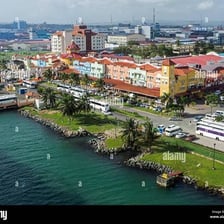 Harbor and waterfront in Colón, Panama.