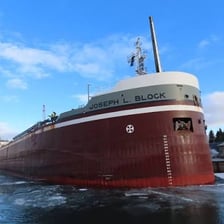 Ships passing through the Soo Locks in Sault Ste. Marie