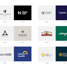 A visual comparison showing a company’s old branding beside its redesigned logo and identity.