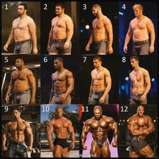 An illustration comparing a slimmer body build with a more thick-set one.