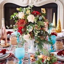 A lavish meal arranged on a table for a celebration.