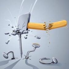 A broken tool illustrating something that cannot perform its intended function.