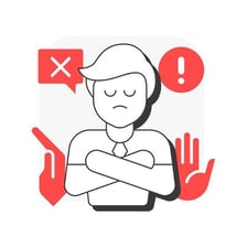 An illustration of a person refusing to acknowledge an evident reality.