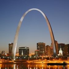 The curved stainless-steel Gateway Arch in St. Louis