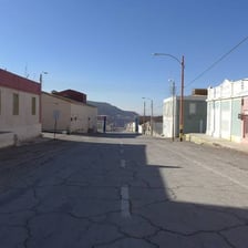 An empty abandoned street in a ghost town