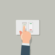 An illustration showing a switch alternating between on and off states