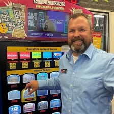 A person celebrating a lottery jackpot win