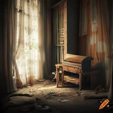 A shabby and untidy room
